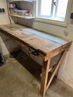 Mooie oude houten werkbank, Doe-het-zelf en Verbouw, Werkbanken, Ophalen, Gebruikt, 70 tot 120 cm, Bankschroef