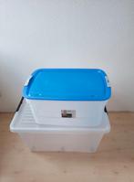 Curver Opbergbox 50 Ltr - Wit/Transparant met Blauw Deksel, Ophalen, Doos, Minder dan 35 cm, Zo goed als nieuw