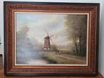Groot antiek schilderij van Vergeer, 88x68cm, Ophalen