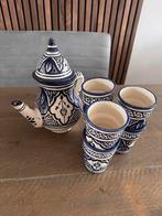 Marokkaans blauwe thee/koffieset, Huis en Inrichting, Keuken | Servies, Ophalen, Zo goed als nieuw, Overige stijlen, Overige typen