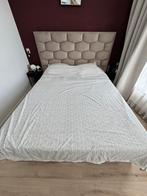 Boxspring 160x200 met opbergruimte, Huis en Inrichting, Slaapkamer | Bedden, Gebruikt, Beige, Tweepersoons, Ophalen of Verzenden