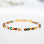 Armband met o.a. carneool, tijgeroog en apatiet, Nieuw, Ophalen of Verzenden, Goud, Met edelsteen