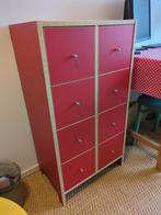 Fijn ladekastje van Ikea rood, Huis en Inrichting, Kasten | Ladekasten, 3 of 4 laden, Minder dan 100 cm, 25 tot 50 cm, 50 tot 100 cm