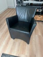 Montis Sting verrijdbaar zwart leer, Huis en Inrichting, Fauteuils, Ophalen, Zo goed als nieuw, Leer, 50 tot 75 cm