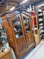 Antieke vitrine kuifkast met glasdeuren, Antiek en Kunst, Antiek | Meubels | Kasten, Ophalen