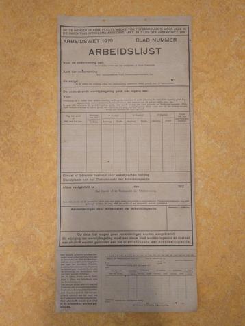 Arbeidslijst uit de jaren 60 beschikbaar voor biedingen