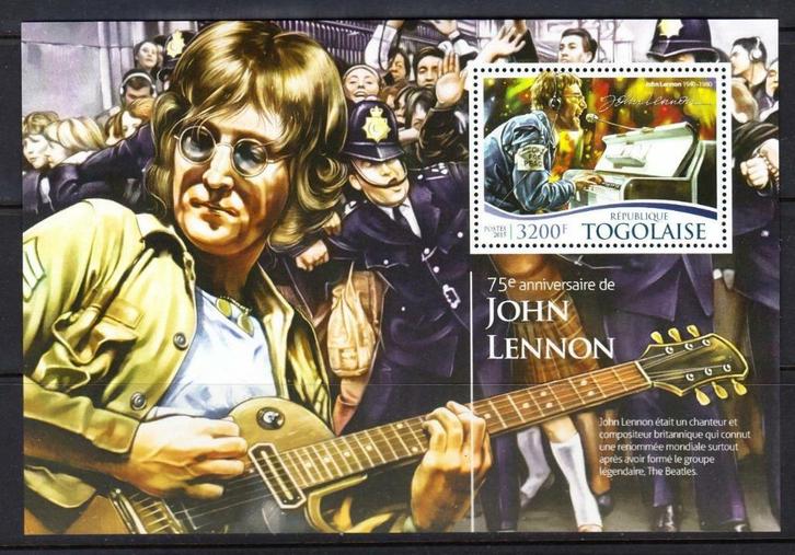 THE BEATLES – JOHN LENNON= Prachtig bl. v TOGOLAISE-39-13, Postzegels en Munten, Postzegels | Thematische zegels, Postfris, Overige thema's