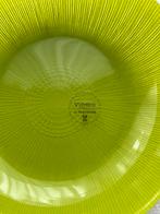 Geel/groen glazen schaal, Gebruikt, Schaal, Rond, Ophalen of Verzenden