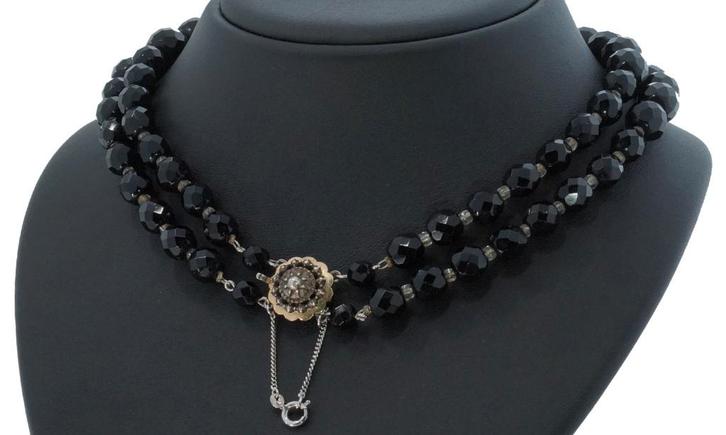 Gitten vintage antieke ketting 14k gouden slot zilver dames, Sieraden, Tassen en Uiterlijk, Antieke sieraden, Ketting, Goud, Met edelsteen