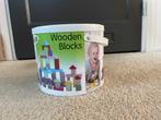 Doos met ca 100 houten blokjes, gekleurd en naturel, Ophalen, Gebruikt, Overige typen