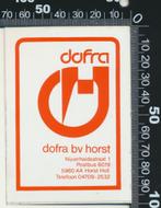 Sticker: Dofra - Horst (1), Ophalen of Verzenden, Zo goed als nieuw, Bedrijf of Vereniging