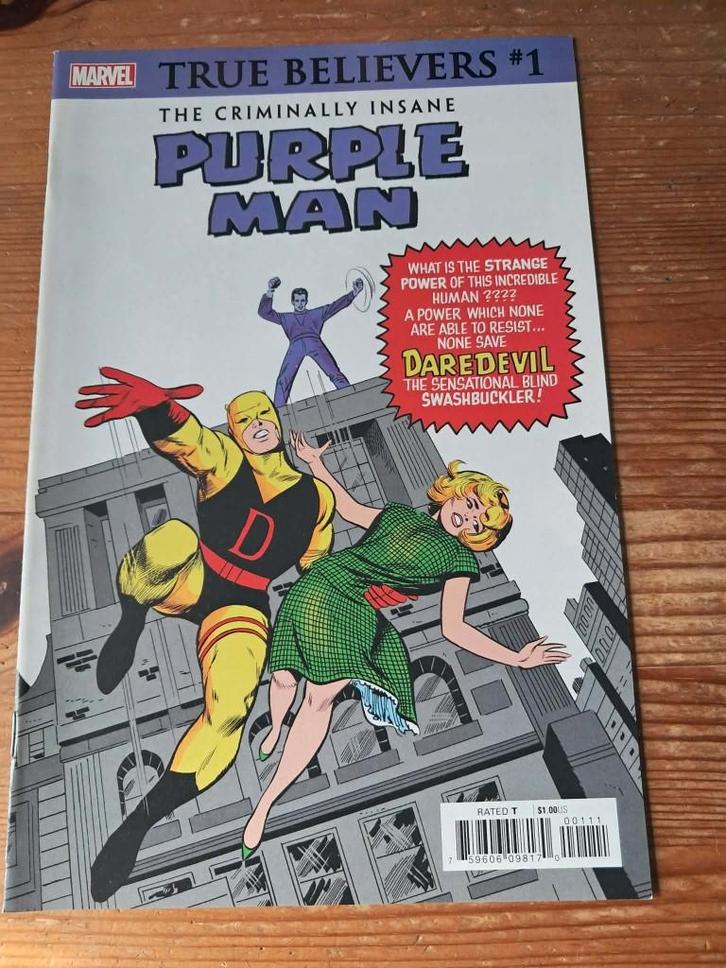 The criminally insane purple man (true believers)[daredevil], Boeken, Strips | Comics, Nieuw, Eén comic, Amerika, Ophalen