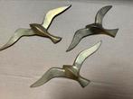 Trio messing vogels jaren 50/60 wanddecoratie, Ophalen of Verzenden