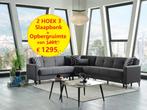 MONREO 2 Hoek 3 bij Action Sofas Den Haag € 1295,-, Nieuw, Stof, Ophalen, Hoekbank-Slaapbank