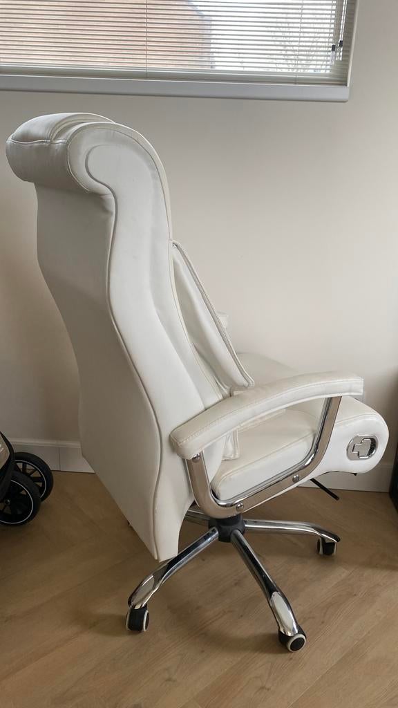 Witte verstelbare fauteuil, Ophalen, Gebruikt, Wit, Bureaustoel