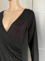 G765 La Ligna: maat 40/42=M/L overslag-jurk jurkje zwart, Kleding | Dames, Maat 38/40 (M), Zwart, Ophalen of Verzenden, Zo goed als nieuw