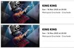 2 tickets King King Metropool Enschede, Tickets en Kaartjes, Concerten | Pop, Twee personen, November
