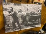 Oude foto van mijnwerkers canvasdoek, Ophalen, Gebruikt, Foto, Voor 1940