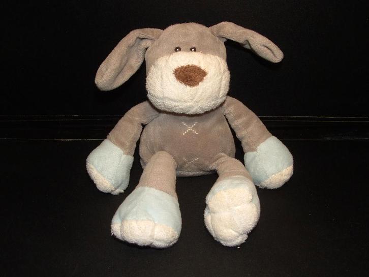 EVORA KRUIDVAT HOND PLAYING KIDS VELOURS GRIJS MET WIT, Kinderen en Baby's, Speelgoed | Knuffels en Pluche, Nieuw, Overige typen