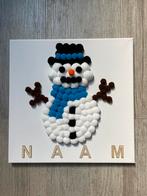 Canvas pompom sneeuwpop 30x30 cm, Ophalen of Verzenden, Nieuw, Wanddecoratie
