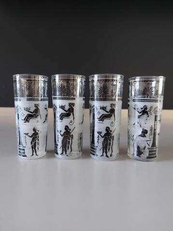 Set van 4 Vintage Drinkglaasjes Grieks/Romeins beschikbaar voor biedingen
