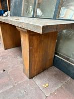 Houten bankjes eiken, Tuin en Terras, Tuinbanken, Ophalen, Gebruikt, Hout