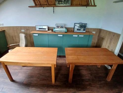2 houten tafels,, Huis en Inrichting, Tafels | Eettafels, Gebruikt, 50 tot 100 cm, 150 tot 200 cm, Vijf personen of meer, Rechthoekig