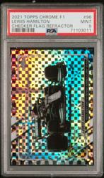 Lewis Hamilton | PSA | Topps Chrome F1 Checker Refractor, Ophalen of Verzenden, Zo goed als nieuw, Plaatje