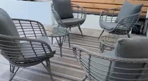 Tuinset | 4 stoelen | 2 tafels | incl. kussens | ZGAN, Tuin en Terras, Tuinsets en Loungesets, Zo goed als nieuw, Ophalen
