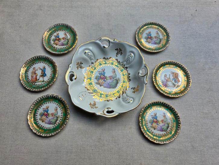 Petit four set schaal met schaaltjes serie Fanny, Antiek en Kunst, Antiek | Porselein, Ophalen of Verzenden