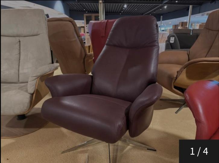 Hjort knudsen relaxfauteuil NIEUW!, Huis en Inrichting, Fauteuils, Nieuw, Leer, Metaal, 50 tot 75 cm, 75 tot 100 cm, Ophalen of Verzenden