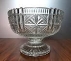 Glazen schaal op voet. Doorsnede 24,3 cm. en hoogte 17 cm., Ophalen of Verzenden