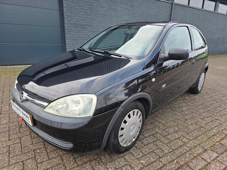 Opel Corsa 1.2 16V 3D 2003 Zwart Km 123552 Trekhaak, Auto's, Opel, Bedrijf, Corsa, ABS, Airbags, Centrale vergrendeling, Elektrische ramen