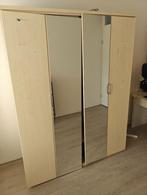 Houten kledingkast met spiegels op te halen, Huis en Inrichting, Kasten | Kledingkasten, Ophalen, Gebruikt, 100 tot 150 cm, Glas