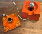 🔶 Twee vintage wandlampen – oranje – jaren ’60/’70, Ophalen of Verzenden, Huis en Inrichting