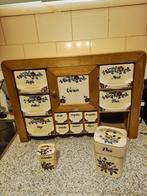 Vintage Kruidenrek Handgeschilderd + 2 Bakjes, Ophalen of Verzenden, Gebruikt
