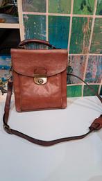 Lederen schoudertas cognac kleurig leer, Overige merken, Bruin, Onbekend, Ophalen of Verzenden