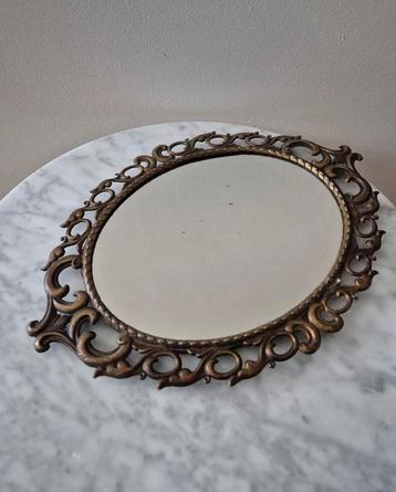 Antieke vintage spiegel messing koper barokspiegel beschikbaar voor biedingen