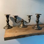 Vintage Zilveren Kandelaars Set, Ophalen of Verzenden, Zilver