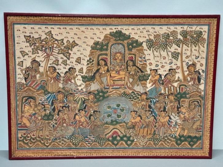 Balinees schilderij: Kamasan-schildering, Antiek en Kunst, Kunst | Niet-Westerse kunst, Ophalen