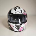 Shark XS motorhelm met roze en zwarte bloemen en patronen, Motoren, XS, Shark, Integraalhelm, Tweedehands