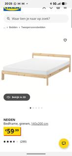 Ikea NEIDEN 140x200, Huis en Inrichting, Ophalen, Gebruikt, Bruin, Tweepersoons