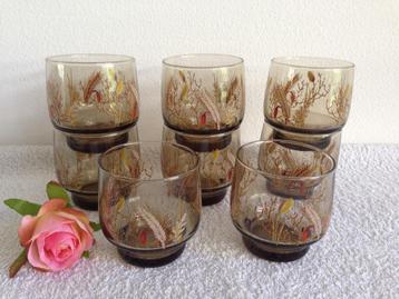 💖8 Retro/ Vintage GLAZEN LUMINARC uit de jaren 70, rookglas beschikbaar voor biedingen