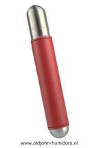 ADORINI  SIGARENKOKER - RVS MET ROOD LEER BEKLEED sk92, Verzenden, Nieuw, Tabaksdoos of Verpakking