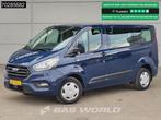 Ford Transit Custom 130PK Personenvervoer 9 Persoons Taxi TV, Lederen bekleding, Blauw, Leder, Bedrijf