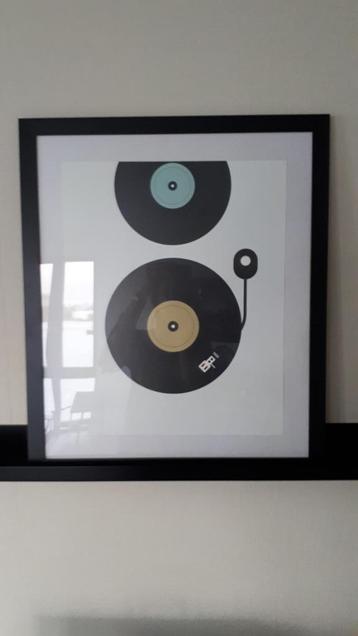 Poster platenspeler vintage look NIEUW  beschikbaar voor biedingen