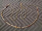 goudkl ketting met edelsteen kralen nr k 5778, Overige materialen, Nieuw, Ophalen of Verzenden, Met edelsteen