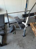 Halterbank bench met Olympische halterstang, Ophalen, Zo goed als nieuw, Fitnessbank
