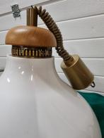 Hanglamp hout witte kap uittrekbaar, Huis en Inrichting, Lampen | Hanglampen, Ophalen of Verzenden, 'T Olde Gre-j, Info@toldegrej.nl