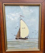 Klassiek Schilderij: Zeilboot op Zee door S. vt Hart, Ophalen of Verzenden